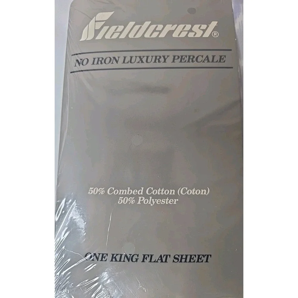 Fieldcrest Vintage NWT King Flat Sheet Made USA No Iron Luxury Percale Sleepsoft